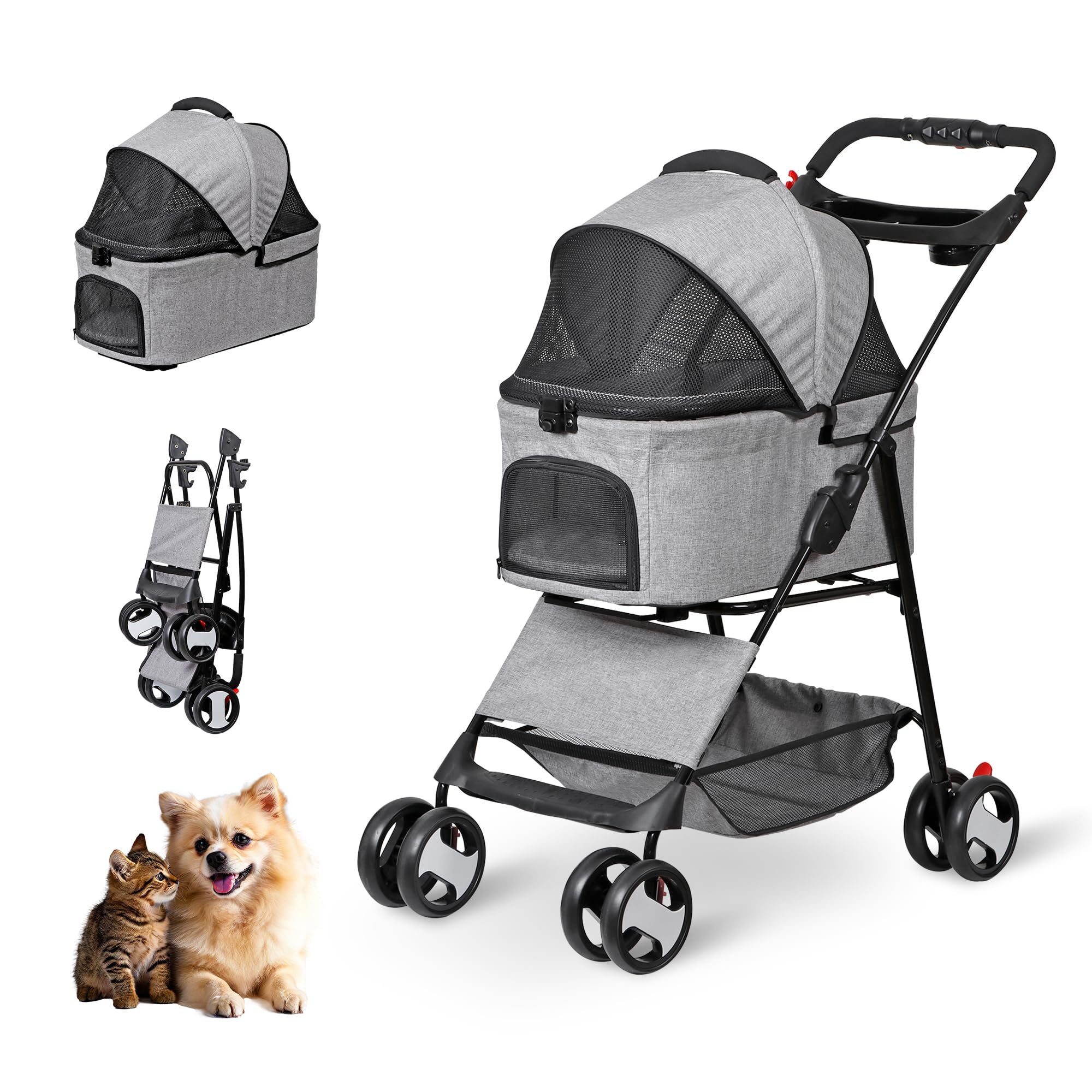 Amazon.co.jp: Foldable Pet Stroller ペットカート 分離型 犬用カート